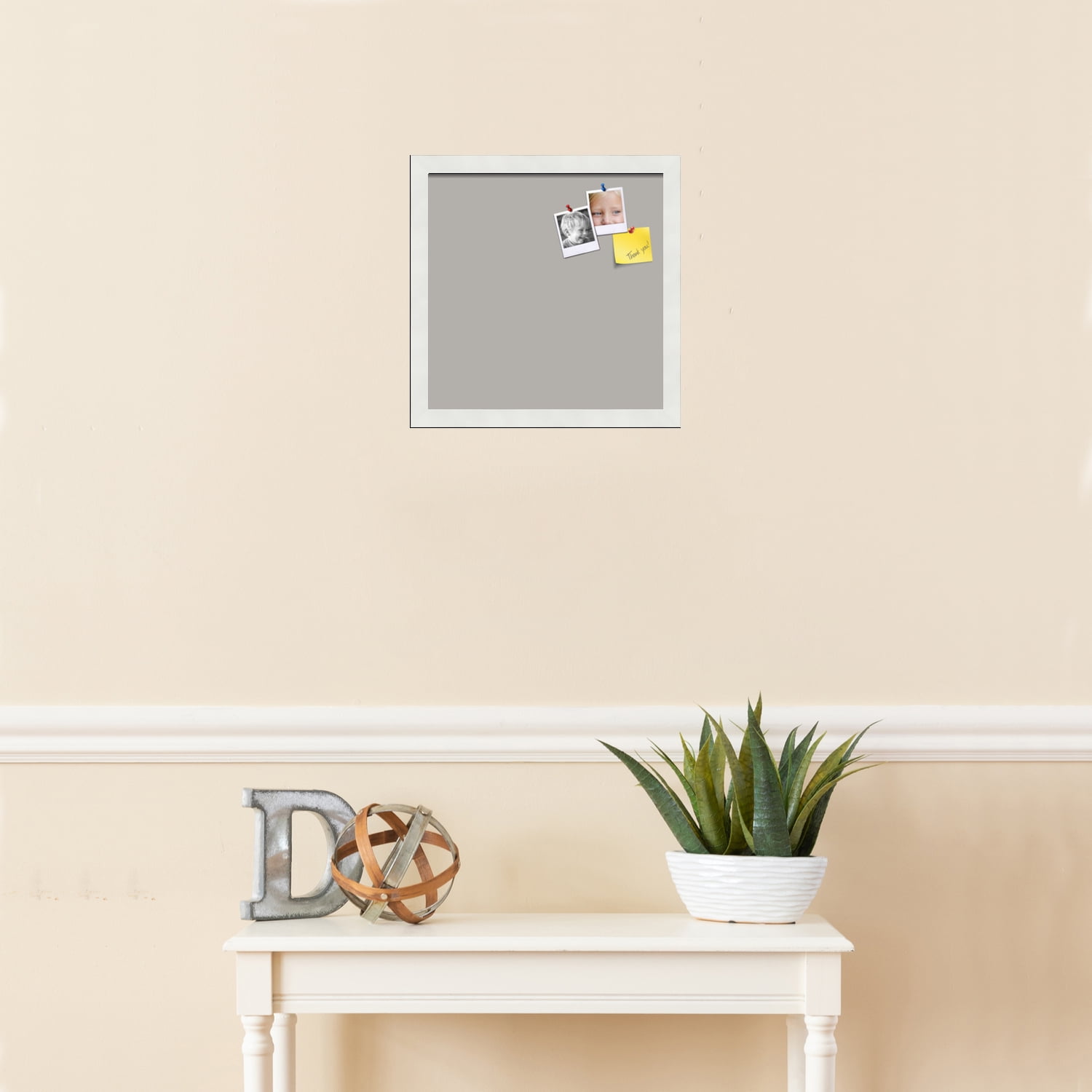PinPix 13x13 Custom Cork Bulletin Board Dark Stone Poster Board Has a Fabric Style Canvas Finish, Framed in Dark Stone, by ArtToFrames (PinPix-1808)