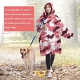 thumbnail image 4 of Pink Brown Camo Classic Shapes Pattern Wearable Oversized Blanket,Wearable Blanket Hoodie for Adults,Cozy Hooded Blankets with Super Pockets,Super Warm Fuzzy Pullover for Women & Men, 4 of 6