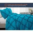 thumbnail image 2 of Wyoming King Comforter Diamond Ruffle Turquoise Blue 300 GSM Plush Siliconized Microfiber Fill Duvet Insert With 1000 Thread Count Egyptian Cotton Shell Fluffy with Piping & Pillowcases, 2 of 8