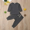 thumbnail image 2 of Newborn Baby Clothes Set Long Sleeve Solid Color Pajamas Set Cotton Outfit Nightwear, 2 of 8