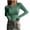 Green, variant on Womens Fall Winter Long Sleeve Shirts Soft Stretchy Ribbed Knit Tops Button Up Basic Layering Tee Tops