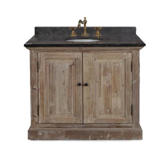 36" Solid  Fir Sink Vanity With Limestone Top-No Faucet