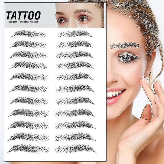 Ceja con forma de pelo 4D, tatuaje adhesivo, cejas postizas, maquillaje resistente al agua