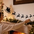 thumbnail image 4 of Black Christmas Felt Hanging Banner,Traditional Sleigh Reindeer Garland,Polyester Festive String Decor For Wall Fireplace Door Party Home Holiday Decor, 4 of 6