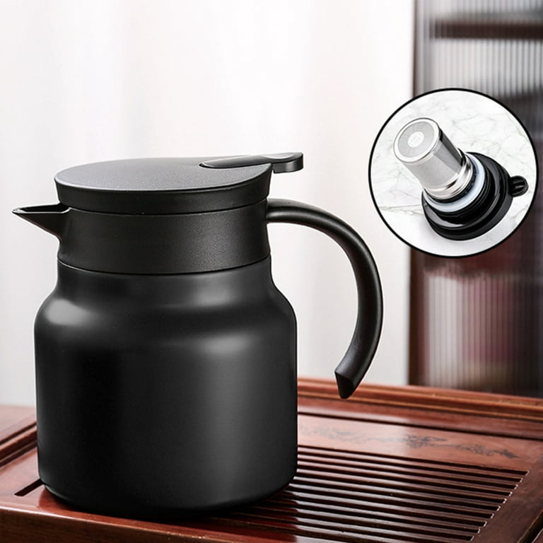 Double Wall Stainless Steel Thermal Insulation Vacuum Teapot Coffee Thermos  Jug