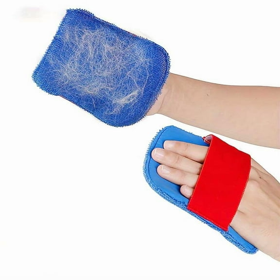 Blue Reusable Pet Hair Remover Mitt – Gentle Glove for Removing Fur & Lint from Dogs, Cats, Furniture & Clothing