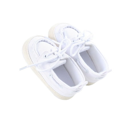 

Domingbub Baby First Walkers Shoes Boy Girl Newborn Soft Soles Crib Soft Sole Shoe Sneakers First Walkers White 0-6M