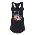 thumbnail image 2 of Wild Bobby, Cute Hearts and Flowers Blessed, Inspirational/Christian, Women Racerback Tank Top, Black, Small, 2 of 3