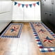 thumbnail image 4 of Juego de dos alfombras de cocina con temática del Día de la Independencia, con felpudos patrióticos antideslizantes con estampado de banderas rojas, blancas y azules para fregadero y cocina., 4 of 6