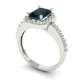 thumbnail image 2 of 1.92 ct Emerald Cut Natural London Blue Topaz Solitaire with Accents Engagement Ring for Women in 18K White Gold, 2 of 5