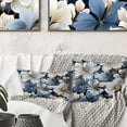 thumbnail image 3 of Designart "Nostalgic Blue Floral Romance III" Floral Printed Throw Pillow, 3 of 5