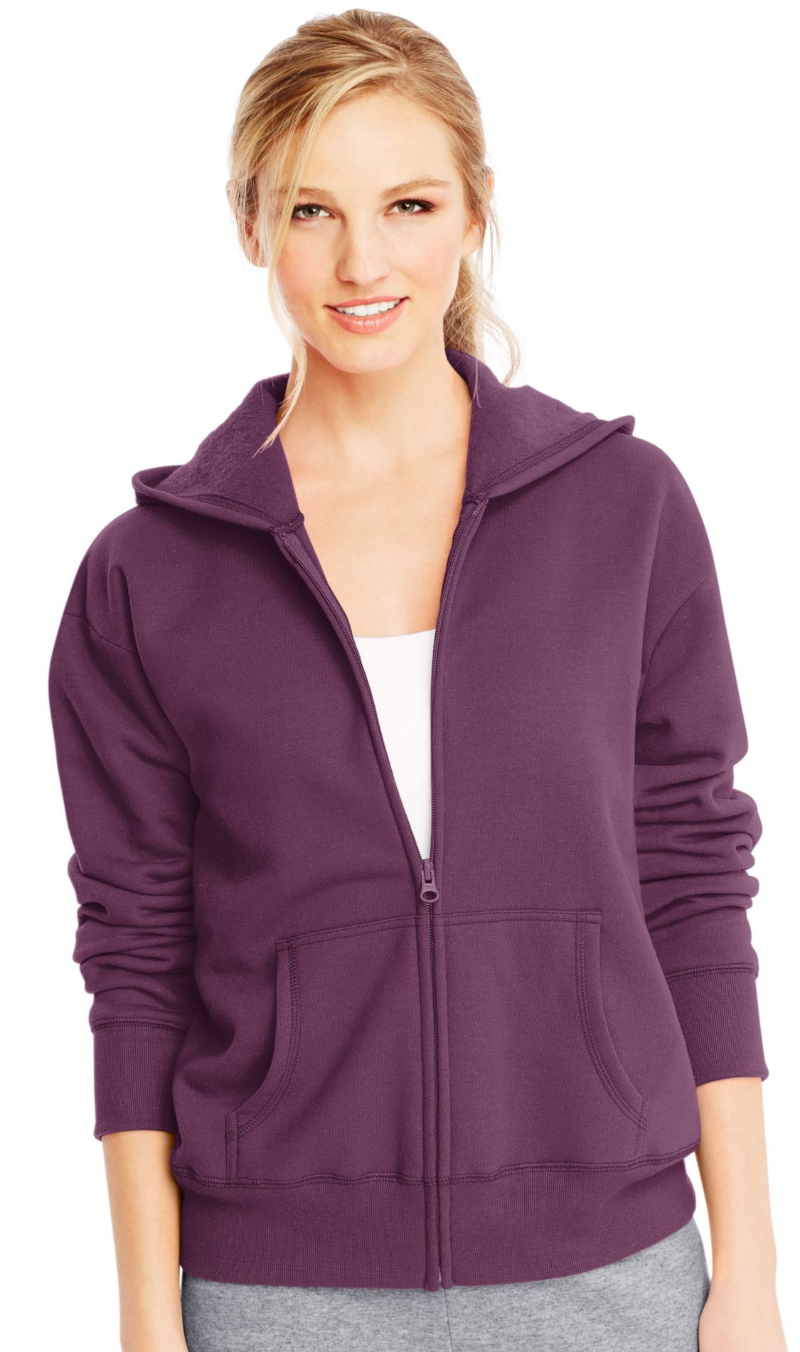 Hanes Women`s ComfortSoft EcoSmart Full-Zip Hoodie Sweatshirt, O4637 ...