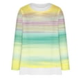 thumbnail image 4 of Staron Hauts d'Automne pour Femmes 2024 Rayés Colorés Hauts de Mode d'Automne Col Rond Chemise Chic Décontractée Coupe Ample Manches Longues Blouse de Printemps T-Shirts Cadeaux de Noël pour Maman, 4 of 5