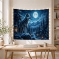 thumbnail image 5 of Grey Wolf Over a Snowy Valley with Glowing Lanterns, Serene Digital Art for Wildlife Fans, Winter Mountain Decor, Christmas Gift, Tapestry Wall Hanging for Bedroom and Den, 5 of 7
