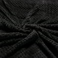thumbnail image 2 of Exclusivo Mezcla Waffle Textured Soft Fleece Blanket, Queen Size Bed Blanket, Cozy Warm and Lightweight (Black, 90"x90"), 2 of 6