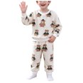 thumbnail image 3 of WUANDIXFA Baby Girl Outfit Set Toddler Baby Girls Flannel Fleece Warm Winter Pajama Loungewear Set,White,5-6 Years, 3 of 8