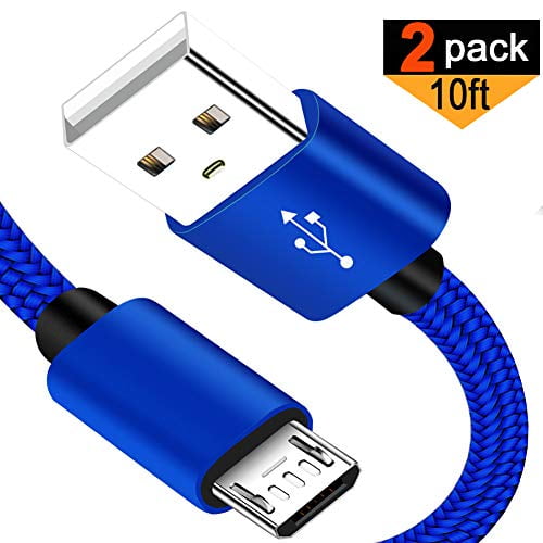 Ps4 Controller Charging Cable Cord 2 Pack 10 Ft Micro Usb Data Sync Charger Cord For Sony Playstation 4 Dualshock 4 Xbox One Walmart Com Walmart Com