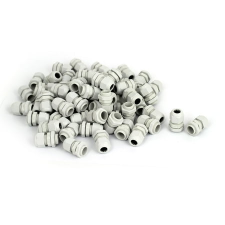 UPC: 0712662233978 | 100 Pcs PG9 3.5-8mm Range 16mm Dia Cable Gland Fixing Connector Fastener White