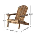 thumbnail image 3 of Noble House Morgan Folding Wood Adirondack Chair - Natural Stain (Set of 2), 3 of 12