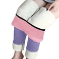 thumbnail image 4 of Gibobby leggings afelpados niña Pantalones para mujer Pantalones casuales Elástico Cintura alta Patrón retro Impreso Forro polar Capris Termal Longitud total Leggings de invierno（Rosa， M), 4 of 5
