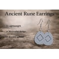 thumbnail image 5 of Ancient Rune Earrings – Ingwaz Symbol Dangle Earrings – Minimalist Stone Inspired Lightweight Jewelry – Made in USA, 5 of 5