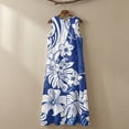 thumbnail image 5 of Xoenoiee Polynesia Hibiscus Palm Leaves Print Women's Cotton Linen Sleeveless Maxi Dress, Lightweight Tank Dress Casual Long Dress with Pockets, Breathable Fabric for Summer Spring, Size 4XL, 5 of 7