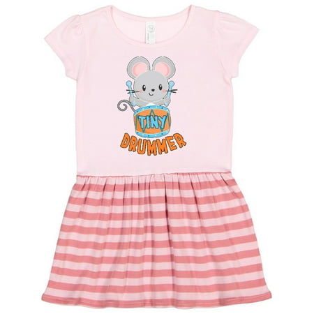 

Inktastic Tiny Drummer Cute Mouse with Orange Drum Gift Toddler Girl Dress