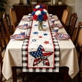 thumbnail image 1 of Linnome Independence Day Table Runner 12.99x72.05 Inch Patriotic Star Stripe Print Polyester for Living Room Coffee Table Kitchen, 1 of 6