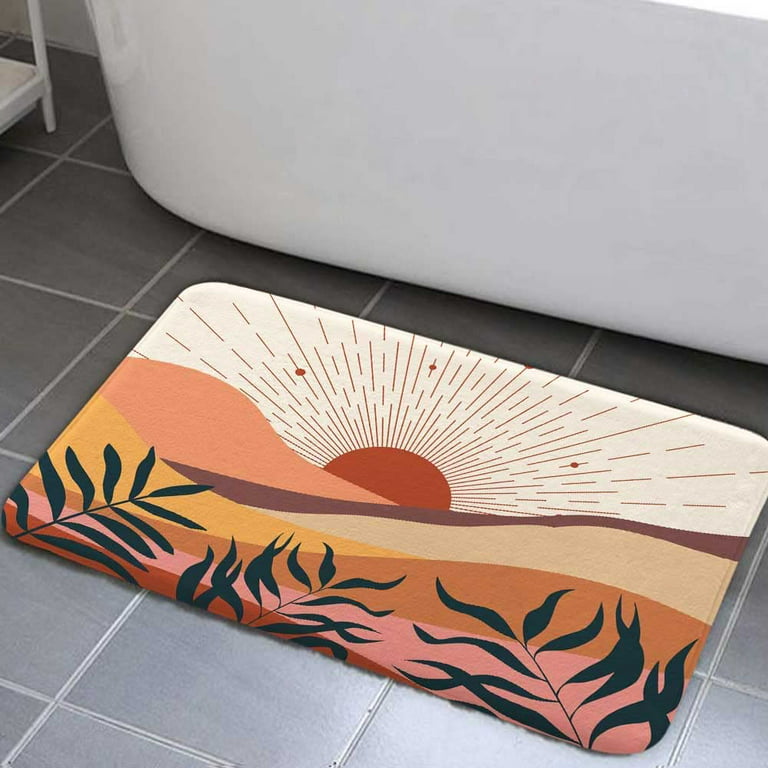 HAOCOO Bath Mat Morden Abstract Art, 20x32 inch Ultra Soft Non-Slip  Bathroom Rugs Microfiber Machine Washable Bath Rug,Art Design Boho Bathroom  Rug