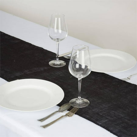 

BalsaCircle 14 x 108 Natural Burlap Table Runner Black