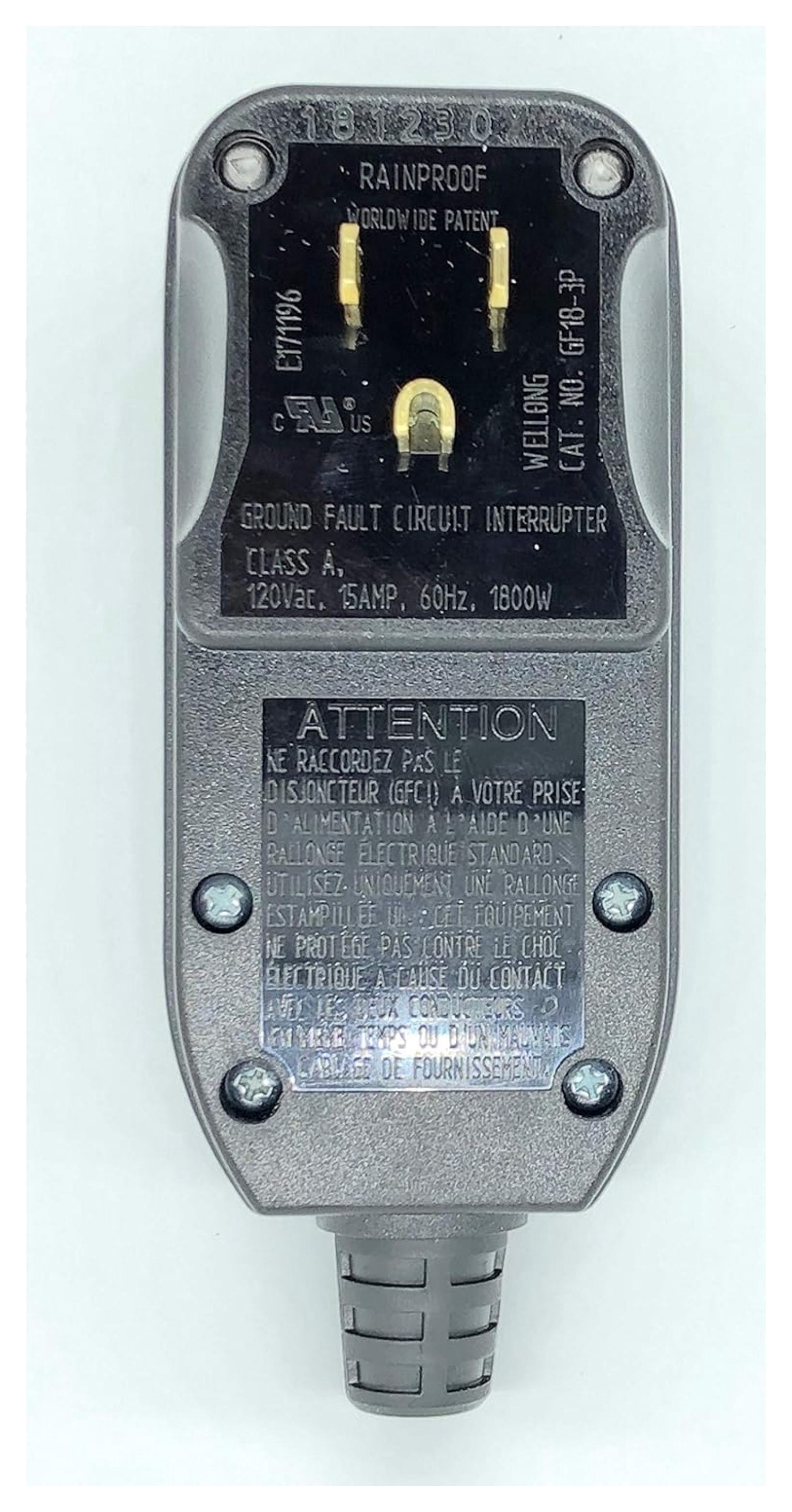 WBGF18-3P GFCI AUTO-RESET 15A/120V GFCI NOW includes ALL 4 Grommet Sizes ( Economy & Standard Shipping)