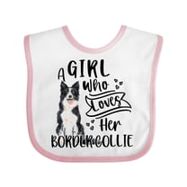 Inktastic A Girl Who Loves Her Border Collie Boys or Girls Baby Bib
