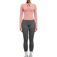 thumbnail image 4 of YHCY 2PC Womens Stretchy Yoga Matching Set Zip Up Long Sleeve Thumbhole Jacket Matching Elastic Waist Tummy Control Leggings Elegant Casual Soft Activewear Athletic Workout Clothes Rose Gold Xl, 4 of 9