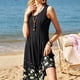 thumbnail image 4 of Vestidos tipo chaleco plisados, sin mangas, con estampado holgado e informal de verano para mujer, 4 of 5