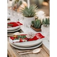 thumbnail image 5 of Red Christmas Snowman Cloth Napkins Set of 8 Reusable Dinner Napkins, Winter Snowflake Green Xmas Tree Cocktail Napkin Washable Table Napkins for Wedding/Holiday Party/Baby Shower 20"x20", 5 of 7