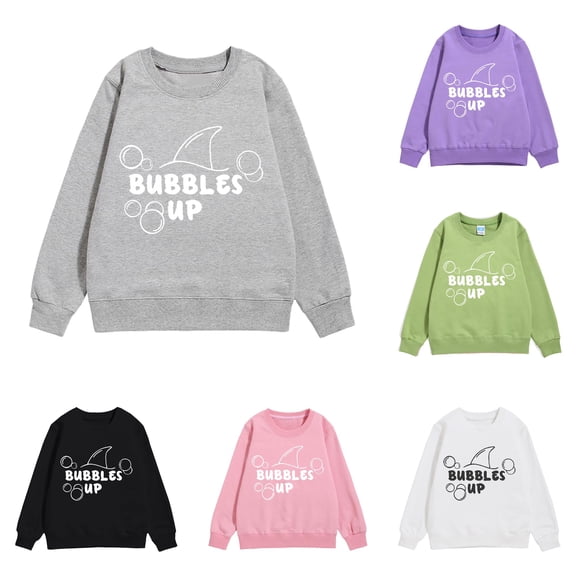 Byoo Letter Graphic Sweatshirt for Big Girls Crew Neck Long Sleeve Daily Casual Sweatshirt,Grey