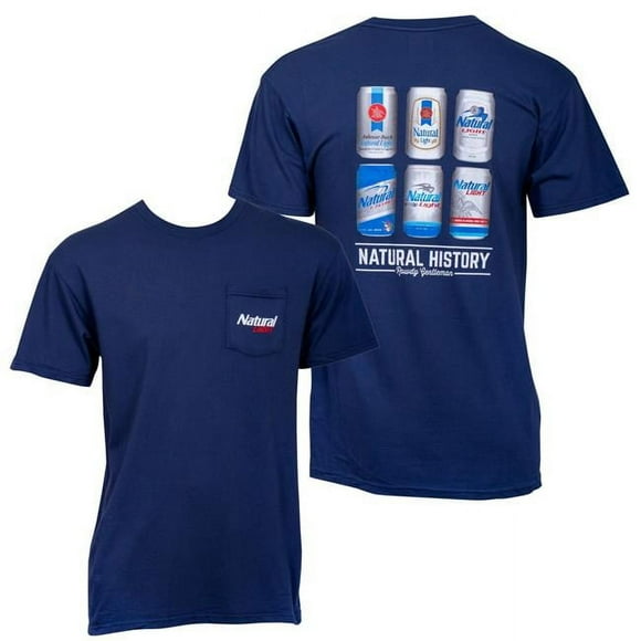 Natural Light 810222-xlarge Natty Light Natural History Rowdy Gentleman Blue Mens T-Shirt - Extra Large