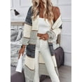 thumbnail image 5 of Women'S Long Cardigan Sweater Light-Weight Chunky Knitted Long Sleeves Open Front Oversized V Neck Trendy Fall Gray M, 5 of 9