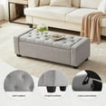 thumbnail image 6 of Weture Upholstered Storage Ottoman Bench, Tufted, Large, LightGray, 6 of 8