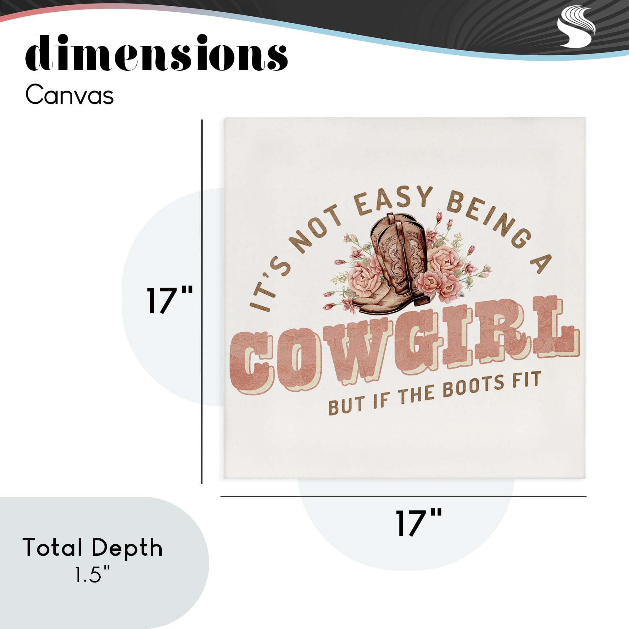 Not Easy Being Cowgirl Canvas Wall Art, design by Kim Allen