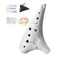 thumbnail image 1 of Ocarina de 12 agujeros con bolsa de almacenamiento, práctica y portátil, instrumento de ocarina C para niños, ideal para principiantes y amantes Blanco, 1 of 8