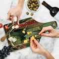 thumbnail image 4 of Mushroom Cutting Board, Shroom House in Enchanted Forest Ladybug and Snail Whimsical Tree, Decorative Tempered Glass Cutting and Serving Board, Wine Bottle Shape, Red Pale Coffee Green, by Ambesonne, 4 of 5