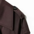 thumbnail image 6 of TKLPEHG Womens Coats Double Breasted Long Sleeve Jackets Solid Color Casual Short Trench Coat (Brown,M), 6 of 8