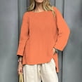 thumbnail image 2 of WZXFASHION T-Shirts Décontractés à Manches 3/4 pour Femmes, Col Rond, Coton, jusqu'à 50 % de Réduction, 2 of 4