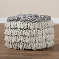 thumbnail image 6 of Skyline Decor Black and Ivory Handwoven Wool Tassel Pouf Ottoman, 6 of 7