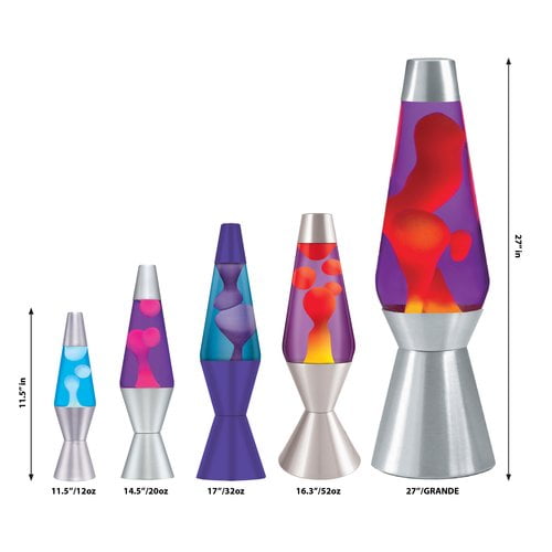 Lava Lite 27 Grande Lamp Yellow Wax Blue Liquid Silver Base