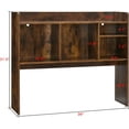 thumbnail image 2 of Desktop Bookshelf, Wooden Desk Storage Hutch with 6 Shelves for Computer Desk, 3-Tier Desktop Display Organizer Rack for Office Home (Brown), 2 of 12