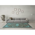 thumbnail image 3 of Ahgly Company Indoor Square Persian Light Blue Traditional Area Rugs, 8' Square, 3 of 4