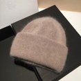 thumbnail image 6 of Kripyery Men Women Winter Imitation Rabbit Fur Hat Solid Color Warm Beanie Hat Unisex Adult High Elastic Knitting Hat, 6 of 8
