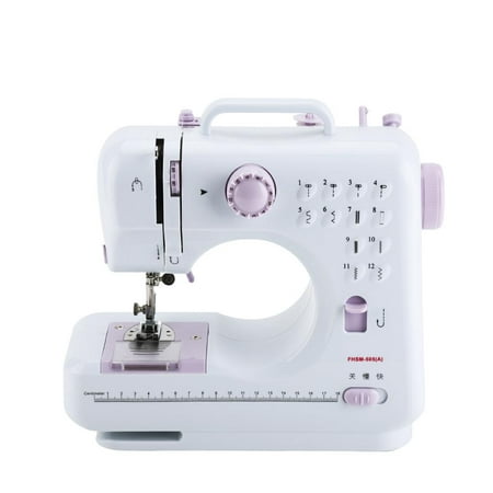 Best Choice Products 6V Portable Sewing Machine, 42-Piece Beginners Kit w/  12 Stitch Patterns - Pink/White
